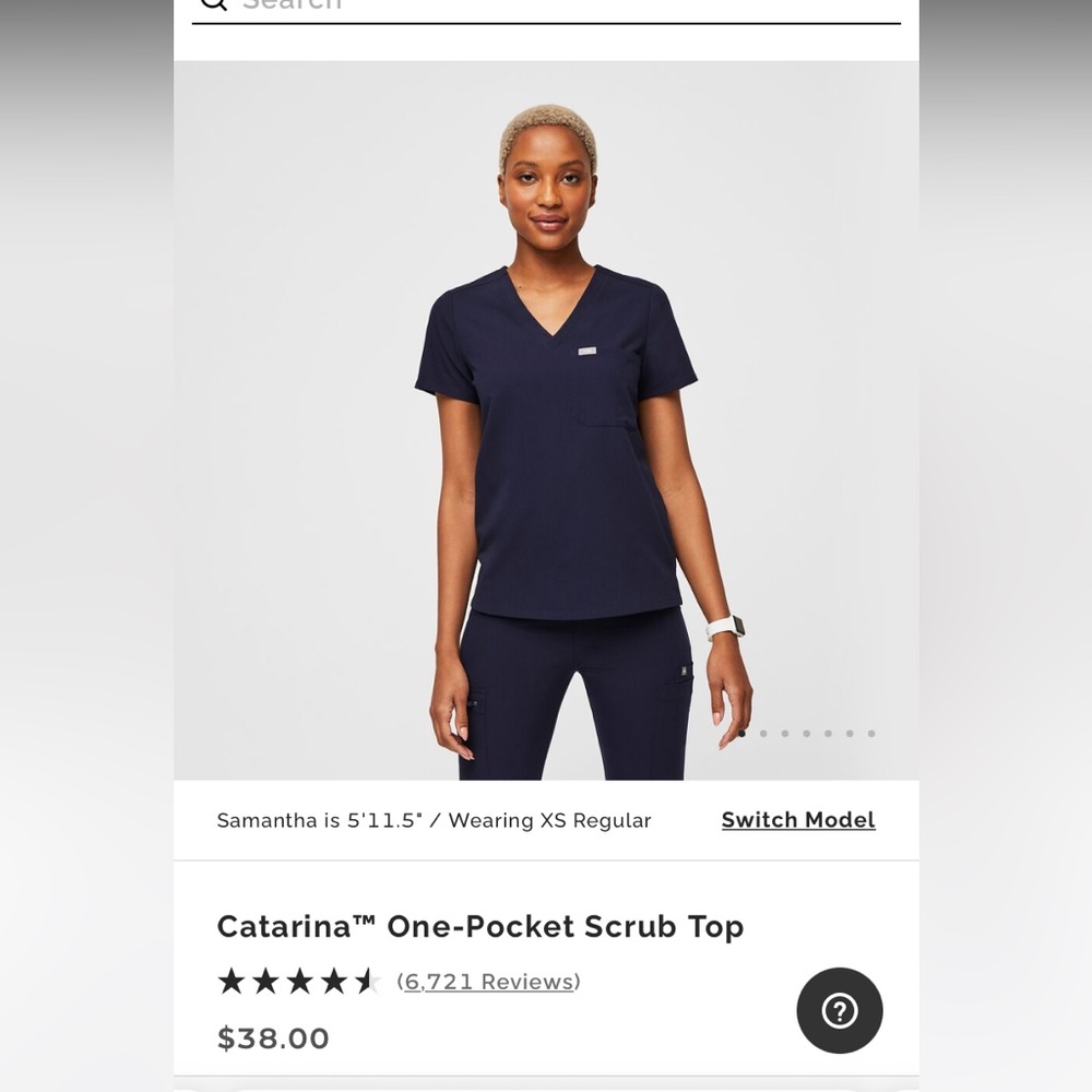Figs One Pocket Scrub Top x2